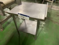 Stainless Steel Bench, 600mm x 700mm fitted undershelfPlease read the following important