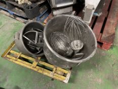 Two Stainless Steel Mixing Bowls, with mixing atta