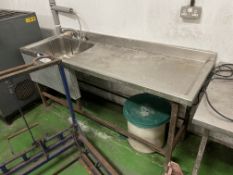 Stainless Steel Sink, approx. 1.83m x 500mm