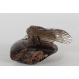 Unusual Chinese Carved Quartz Cicada