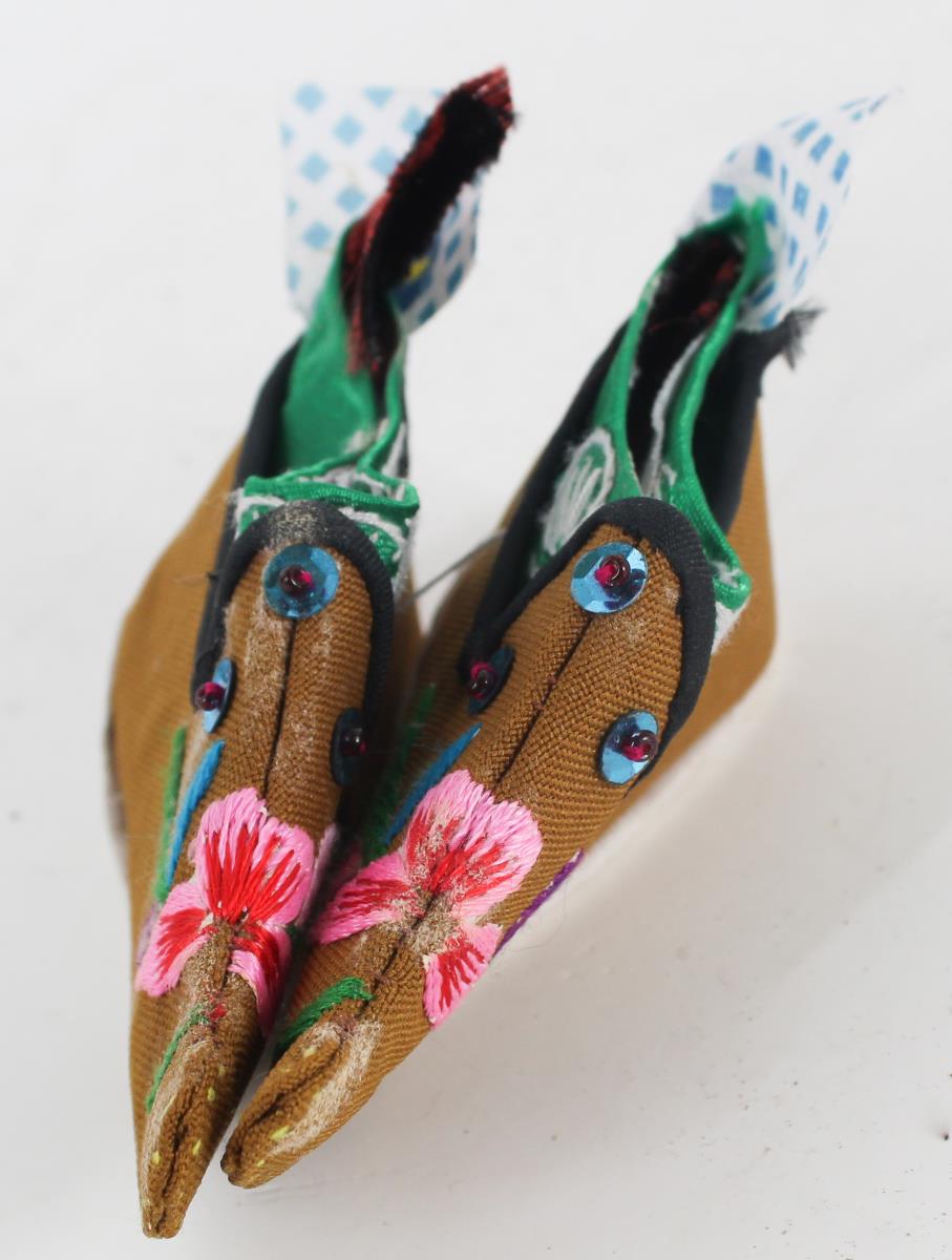 Pair of Chinese Cloth Child's Shoes - Image 4 of 14