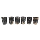 Set of Six Chinese-Export Silver Shot Glasses