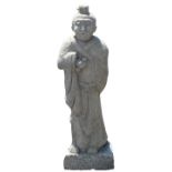 Chinese Lava Stone Figure of a Priest