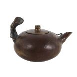 Japanese Patinated Bronze Lidded Teapot