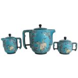 Japanese Enamel on Silver Tea Service 46 OZT