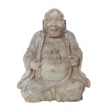 Chinese Carved Stone Figure of Hotei