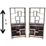 Pair of Chinese Jichimu Wood Display Units