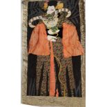 Unusual Japanese Figural Decorated Fabric Banner