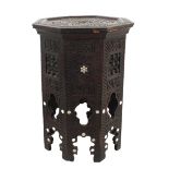 Mother-of-Pearl Inlaid Wood Tea Table