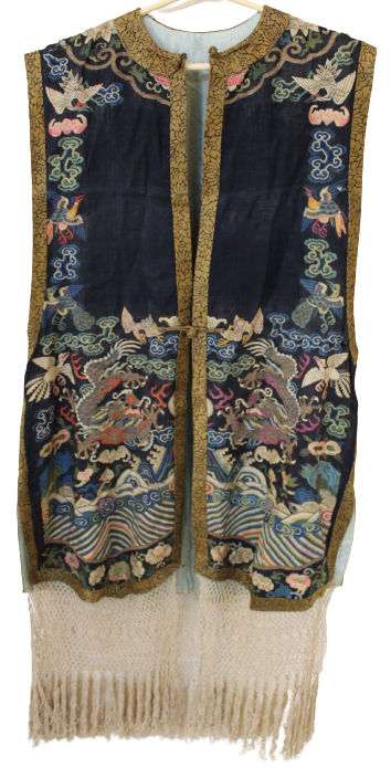 Chinese Embroidered Blue Gauze Dragon Vest - Image 2 of 14