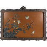 Chinese Mineral Mounted Lacquer Panel