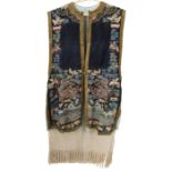 Chinese Embroidered Blue Gauze Dragon Vest