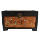 Chinese Hardstone mounted Camphor Wood Chest