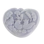 Chinese White Jade Heart-Shaped Pendant