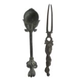 Indian Bronze Fork and Spoon