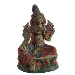 Himalayan Painted Earthenware Bodhisattva