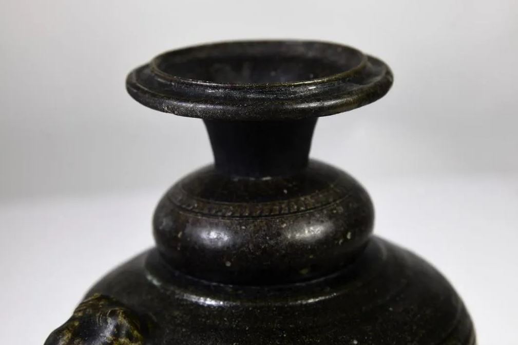 12th C. Stoneware Cambodian Khmer Black Glaze Jar - Image 3 of 7