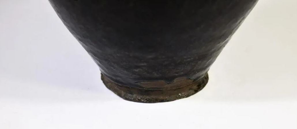 12th C. Stoneware Cambodian Khmer Black Glaze Jar - Image 4 of 7