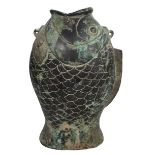Chinese Archaic Style Bronze Fish-Form Vase