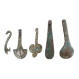 Chinese Silver-Inlaid Archaic Bronze Hook & More