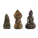 Three Himalayan Small Bronze Travelling Amulets