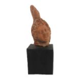 Etruscan Terracotta Bust on Black Base