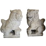 Large Pair of Chinese Granite Guardian Lions