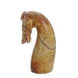 Chinese Yellow and Russet Jade Horse Head