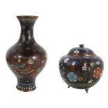 Two Japanese Cloisonne Enamel Vessels