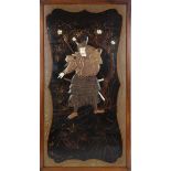 Japanese Relief Wall Panel with Samurai