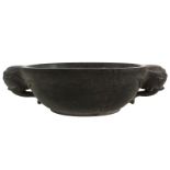 Chinese Archaistic Gray Stone Bowl