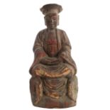 Chinese Carved Wood Deity or Priest
