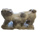 Tang Dynasty Marble of a Lioness with Cubs