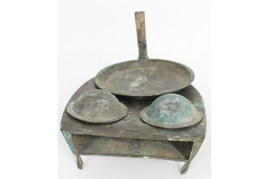 Han Dynasty Chinese Bronze Food Warmer - Image 7 of 7