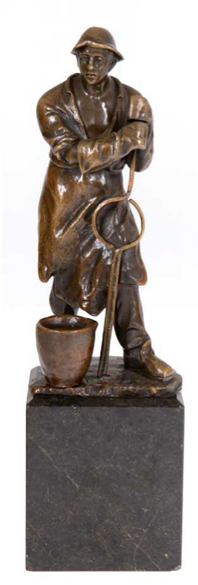 Schmidt-Felling, Julius Paul (1835-1920) "Eisengießer", Bronze, braun patiniert, signiert, H. 20 cm