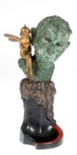 Paris, Roland (1894 Wien-1945 Swinemünde) "Junge Nymphe auf den Schultern eines Satyrs", Bronze, br
