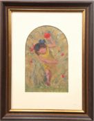 Niederer, Gen eigentlich Walter Eugen (1881 Stuttgart-1957 Basel) "Junges Mädchen auf der Blumenwie
