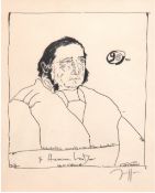 Janssen, Horst (1929 Hamburg-1995 ebenda) "Bildnis Hermann Laatzen", Org. Litho., handsign. .r. und