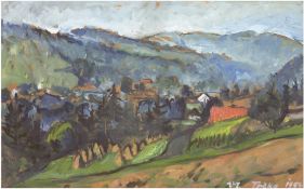 Trcka, V.L. (Tschechischer Maler) "Riesengebirge", Öl/Mp., sign. u.r. und  dat. 1954, 32x43,5 cm, h