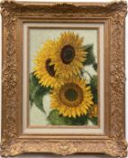 Koepke, Robert (1893 Bremen-1968 St. Jürgen/Worpswede) "Sonnenblumen", Öl/Mp., sign. u.r., 41,5x29 