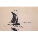 Nolde, Emilde (1867 Nolde-1956 Seebüll) "Segelboot", Litho. auf feinem Japanpapier, handsign. u.r.