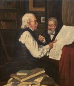 Mellon (Maler Ende 20. Jh.) "Gespräch zweier Gelehrte", Öl/Lw., sign. u.r., 62x50 cm, Rahmen