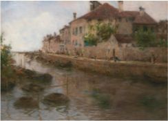 Lipps, Richard (1857 Berlin-1926 Starnberg) "Venezianische Ansicht", Öl/Lw., signiert u.r., auf Kei