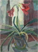 Wehrmann, J. "Blumenstilleben mit Topfpflanze", Gouache, sign. u.r., 69x49 cm hinter Glas und Rahme