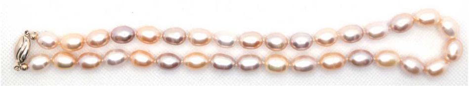 SW-Perlenkette, multicolor, Maße der Perlen ca. 13x9 mm, sehr gute Qualität, Gesamtlänge ca. 45,5 c
