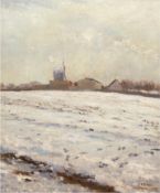 Blohm, Waldemar (1874 Berlin-1924 ebenda) "Winterlandschaft mit Blick auf die Windmühle in Heinersd