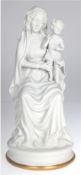 Porzellan-Figur "Madonna mit Kind" Carpodimonte Italien, rückseitig undeutl. sign., H. 37 cm