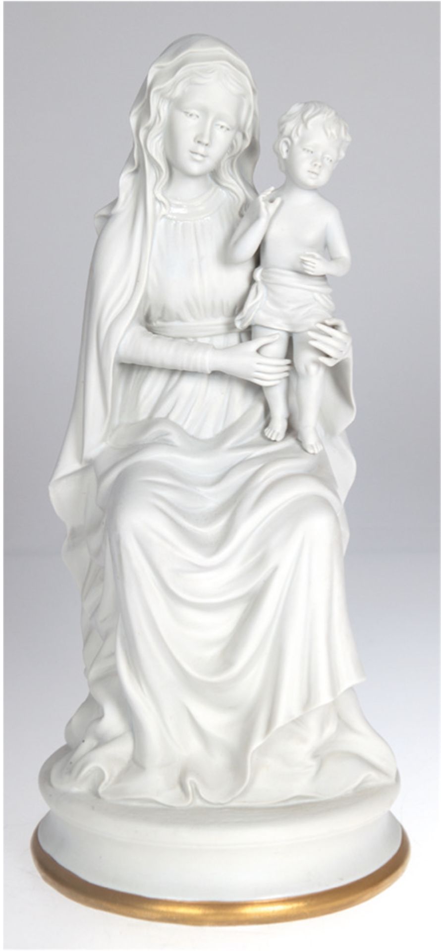 Porzellan-Figur "Madonna mit Kind" Carpodimonte Italien, rückseitig undeutl. sign., H. 37 cm