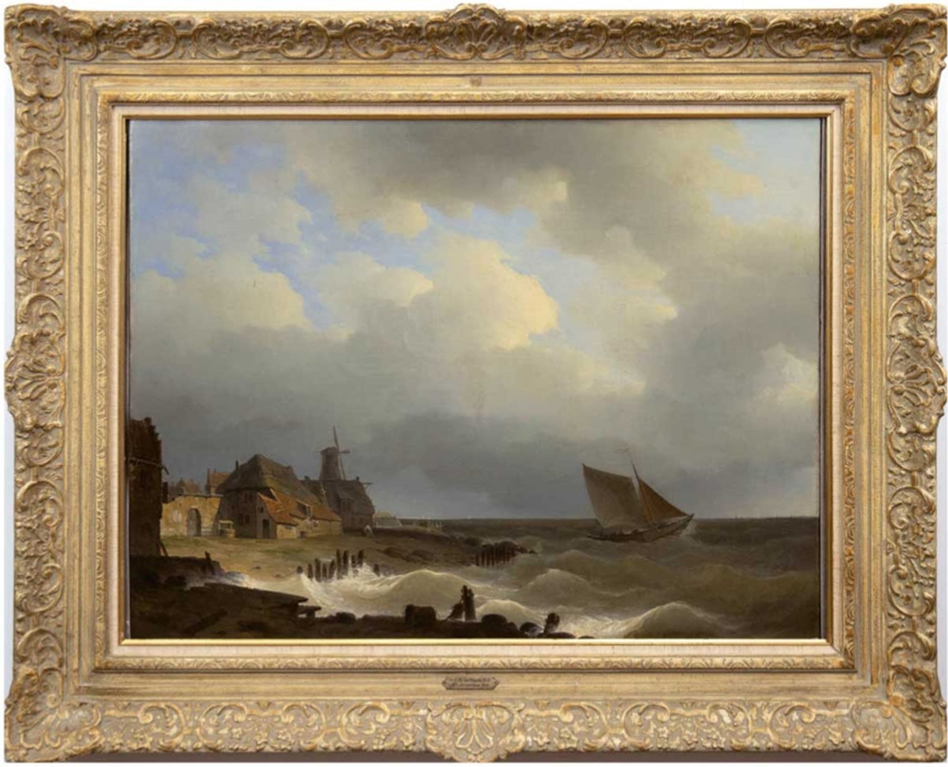 Heijde, Hermann Henry op der (1813 Amsterdam-1857 ebenda) "Fischerboote vor der holländischen Küste