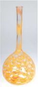 Murano-Vase, farbloses Glas mit gelbem, wellenförmigem Überfang, H. 42 cm